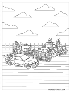 Autobots In Car Form For Transformers Movie Robot Coloring Sketch, Free Vectors File